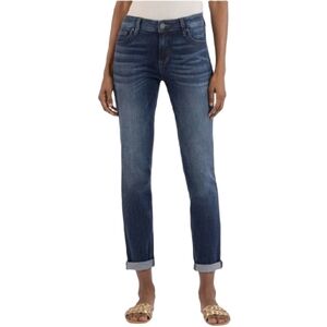 Kut from the Kloth Crop Straight Leg Mid-Rise Jeans, Dark Wash - Sz 8